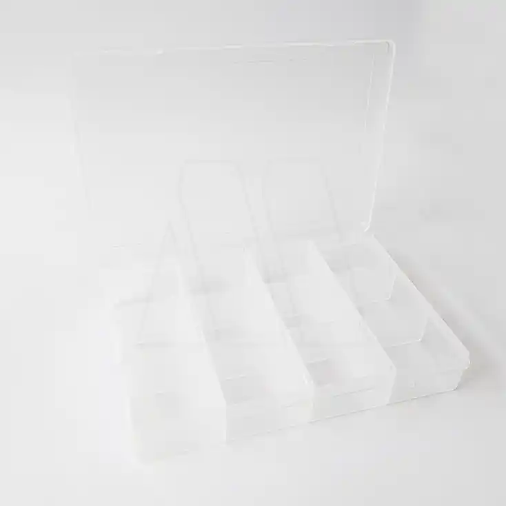 ESTUCHE PLASTICO CON 12 DIVISIONES P/MANUALIDADES 16CM X 11CM 1273