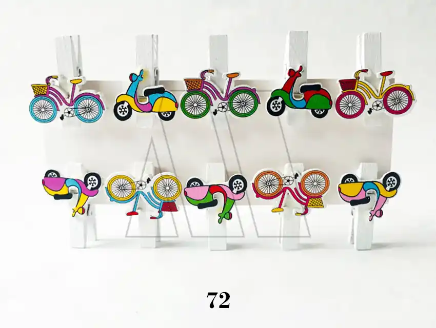 BROCHE DE MADERA CBX C/APLIQUE BICICLETA 35MM X 10 UN 2267.B