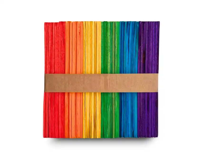 PALITO DE HELADO DE MADERA DE COLORES SURT X 50UN 2302.C