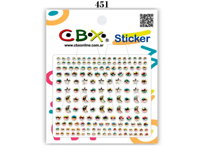 STICKERS ACRILICOS AUTOADHESIVOS SURTIDO CBX X PLANCHA 2639.3