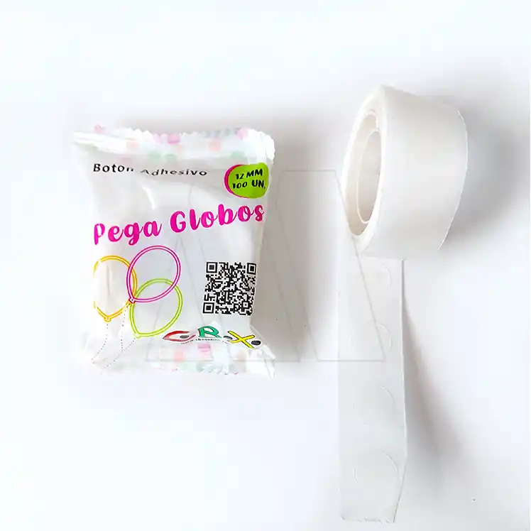 BOTON SILICONA DOBLE FAZ (PEGA GLOBOS) CBX 1 UNIDAD CON 100 BOTONES 5724