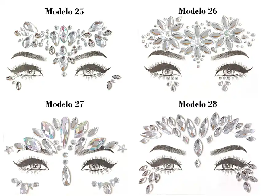 GEMAS ACRILICAS AUTOADHESIVAS PARA ROSTRO X PLANCHA 8119
