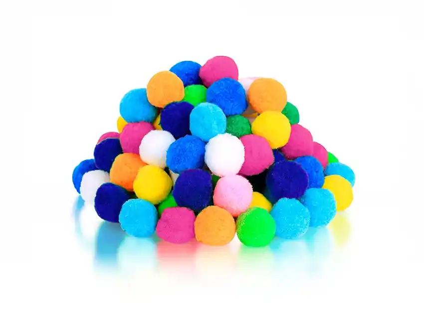 POMPONES COLORES SURTIDOS 1.5CM X 1000UN