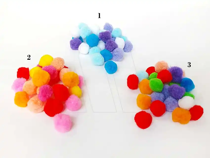 POMPONES COLORES SURTIDOS 15MM X 50UN