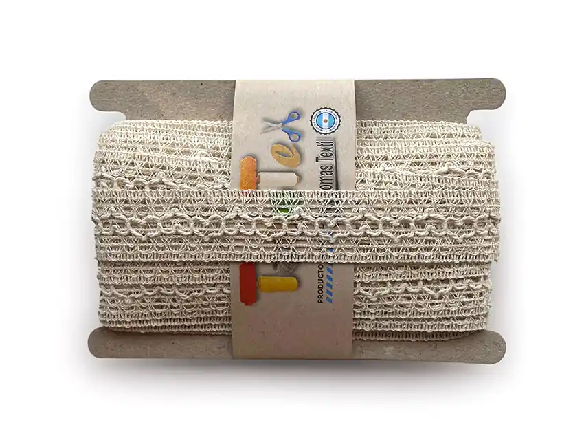 ENTREDOS CORAZON ALGODON NATURAL 3 CM X 10 MTS