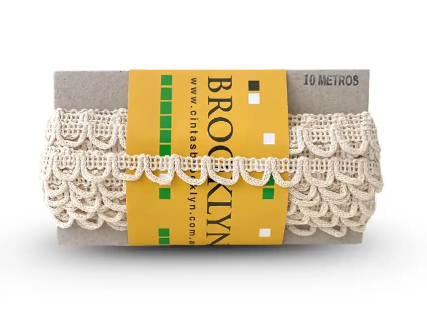 PUNTILLA ALGODON BROOKLYN OJAL CRUDO 1,2 CM X 10 MTS 1517C.1