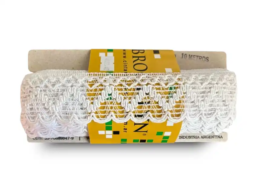 PUNTILLA CORAZON DE ALGODON BLANCO 4 CM X 10 MTS