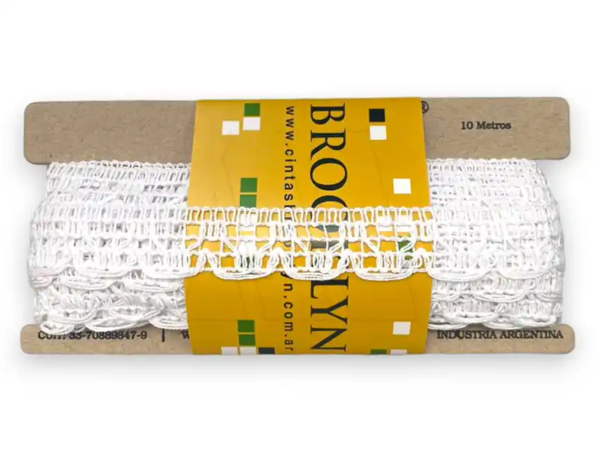 PUNTILLA ALGODON BROOKLYN BLANCA 2,5 CM X 10 MTS 1533B