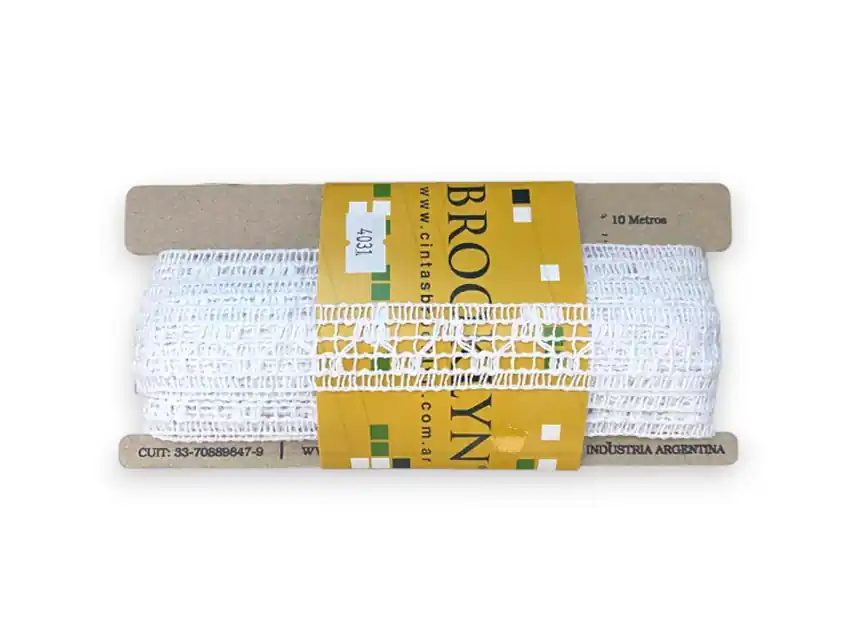 ENTREDOS ALGODON BROOKLYN BLANCO 2,5 CM X 10 MTS 1533BE