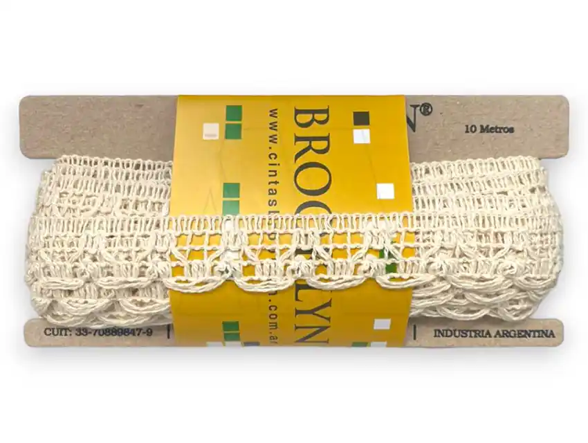 PUNTILLA ALGODON BROOKLYN NATURAL 2,5 CM X 10 MTS 1533C