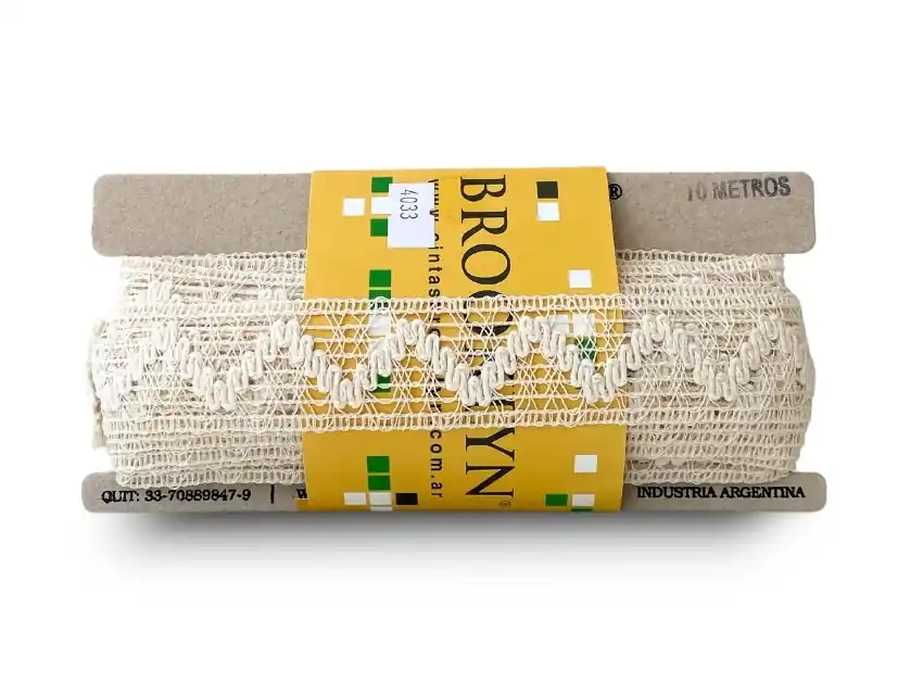 ENTREDOS ALGODON ZIGZAG CRUDO 3 CM X 10 MTS 1548CE
