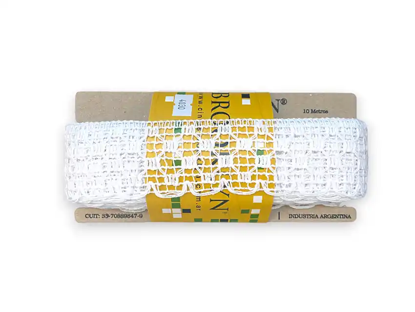 PUNTILLA ALGODON BROOKLYN BLANCA CRUZ 5 CM X 10 MTS 2781B
