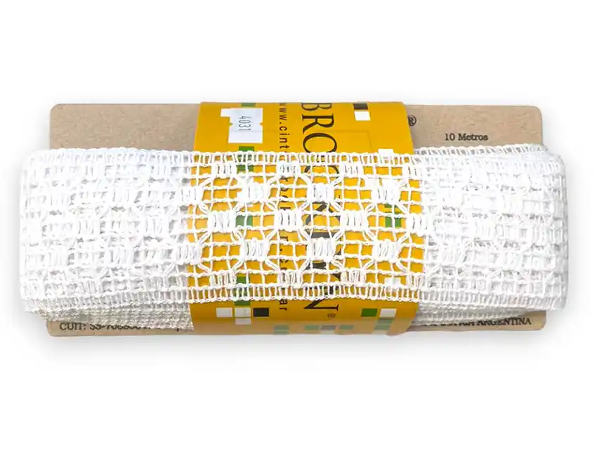 ENTREDOS ALGODON BROOKLYN BLANCO CRUZ 5 CM X 10 MTS 2781BE