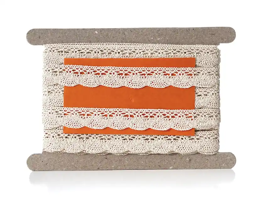 PUNTILLA ALGODON NATURAL BOLILLO 2 CM X 9,14 MTS