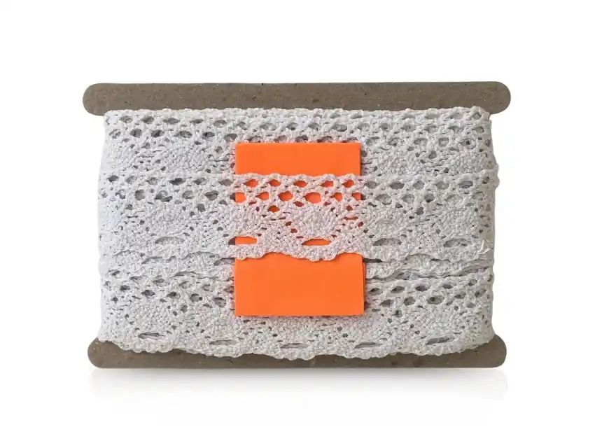 PUNTILLA ALGODON BLANCO BOLILLO 4 CM X 9,14 MTS 2887B