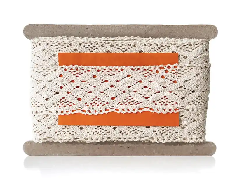 PUNTILLA ALGODON NATURAL BOLILLO 4,5 CM X 9,14 MTS