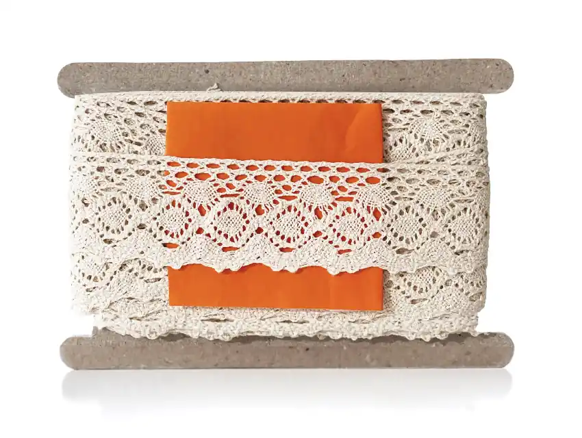 PUNTILLA ALGODON NATURAL BOLILLO 5 CM X 9,14 MTS