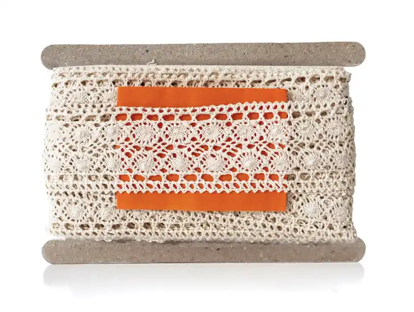 ENTREDOS ALGODON NATURAL BOLILLO 5,5 CM X 9,14 MTS