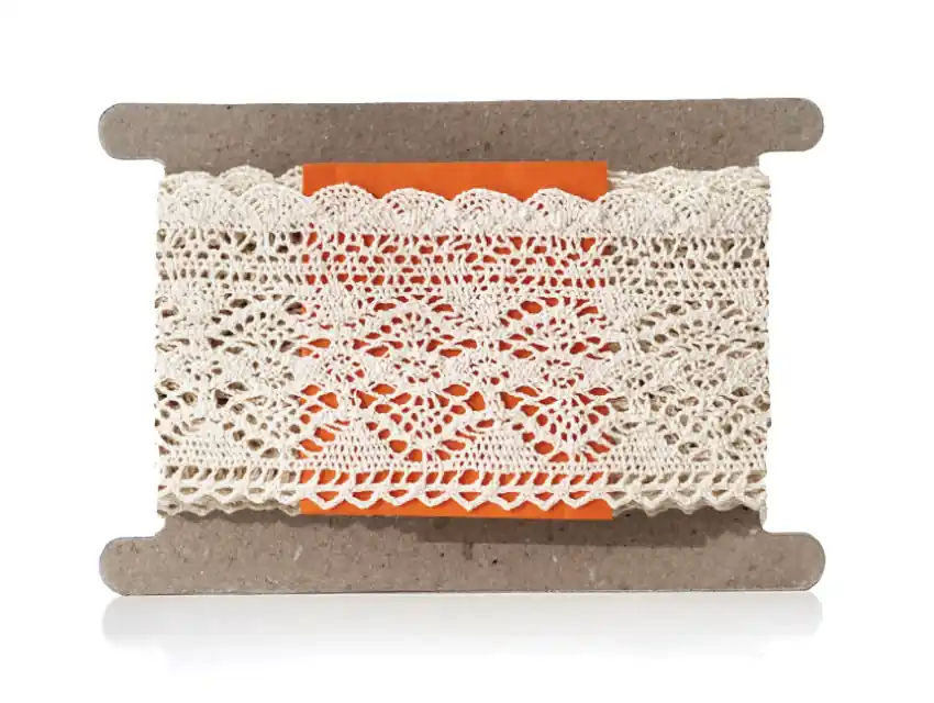 PUNTILLA ALGODON NATURAL BOLILLO 7,5 CM X 9,14 MTS