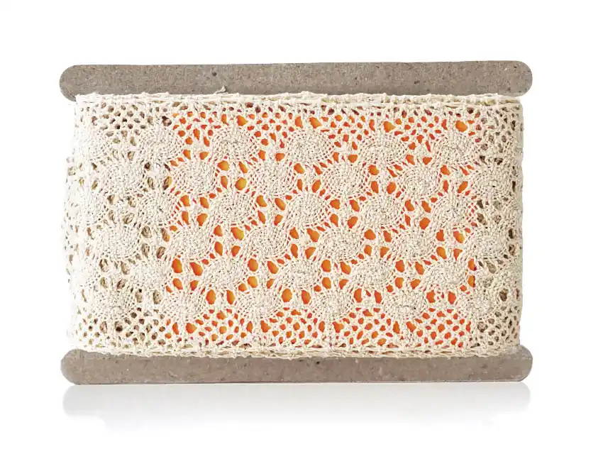 ENTREDOS ALGODON NATURAL BOLILLO 10 CM X 5 YDS