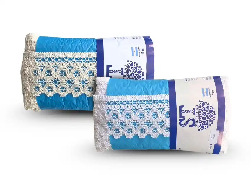 PUNTILLA ALGODON BLANCO-NATURAL ST 5,5 CM X 12 MTS