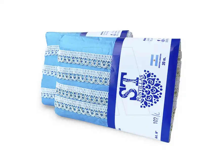 PUNTILLA ALGODON BLANCO CON LUREX ST 1,5 CM X 20 MTS 2986