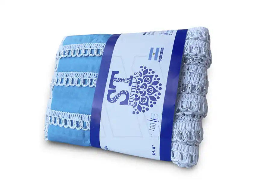 PUNTILLA ALGODON BLANCO CON LUREX ST 1,5 CM X 25 MTS 2988