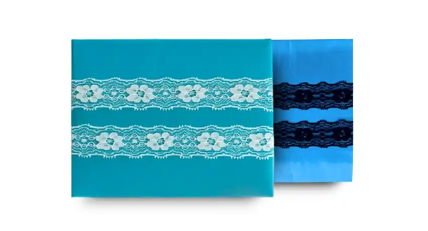 PUNTILLA LYCRA BLANCA - NEGRA 2,5 CM X 10 MTS