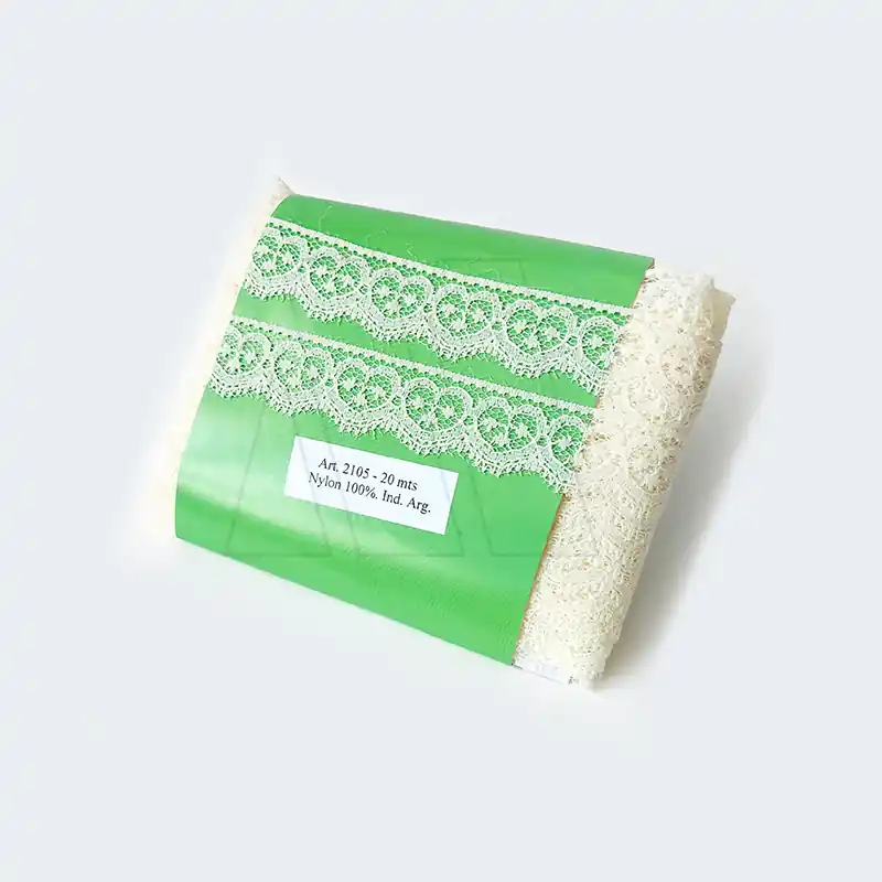 PUNTILLA NYLON HUESO-NEGRO 2CM X 20 MTS