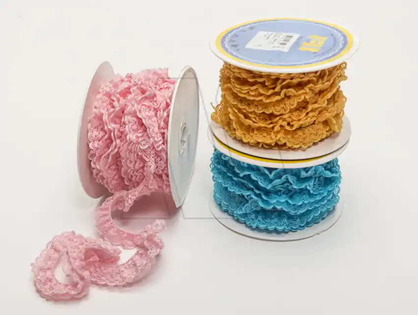 PUNTILLA NYLON FRUNCIDA DOBLE FB 3 CM X 10 MTS